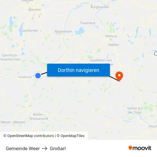 Gemeinde Weer to Großarl map