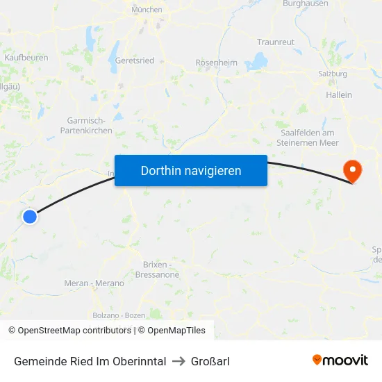 Gemeinde Ried Im Oberinntal to Großarl map