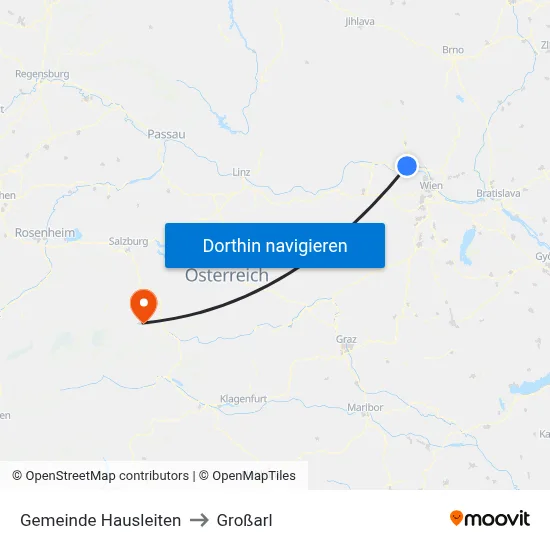 Gemeinde Hausleiten to Großarl map