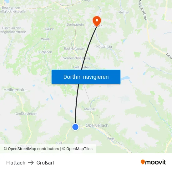 Flattach to Großarl map
