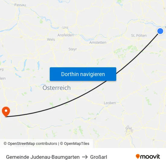 Gemeinde Judenau-Baumgarten to Großarl map