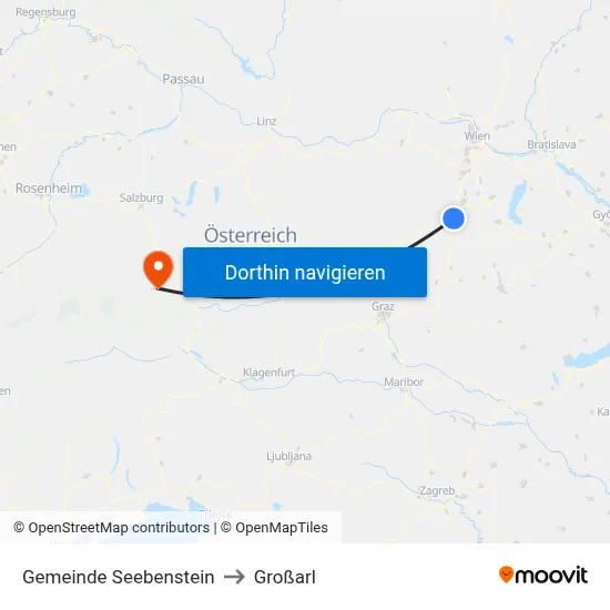 Gemeinde Seebenstein to Großarl map