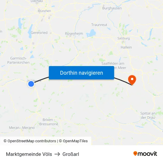 Marktgemeinde Völs to Großarl map