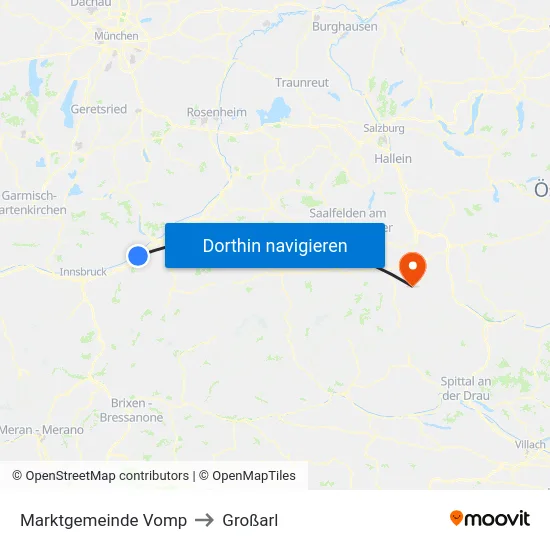 Marktgemeinde Vomp to Großarl map