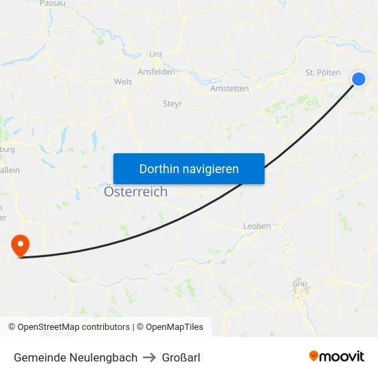 Gemeinde Neulengbach to Großarl map