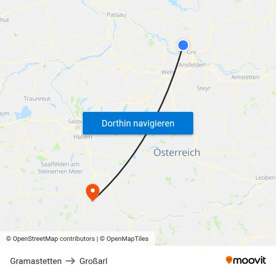 Gramastetten to Großarl map