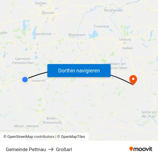 Gemeinde Pettnau to Großarl map