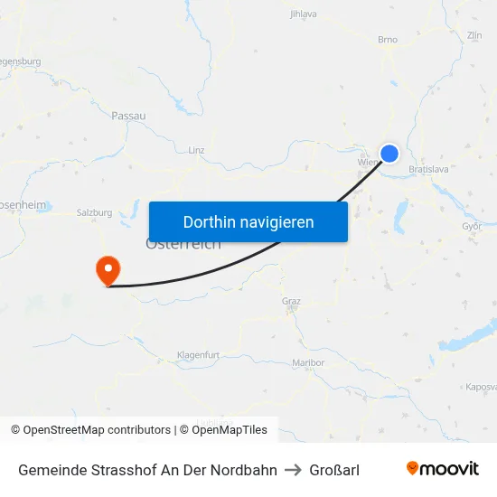 Gemeinde Strasshof An Der Nordbahn to Großarl map