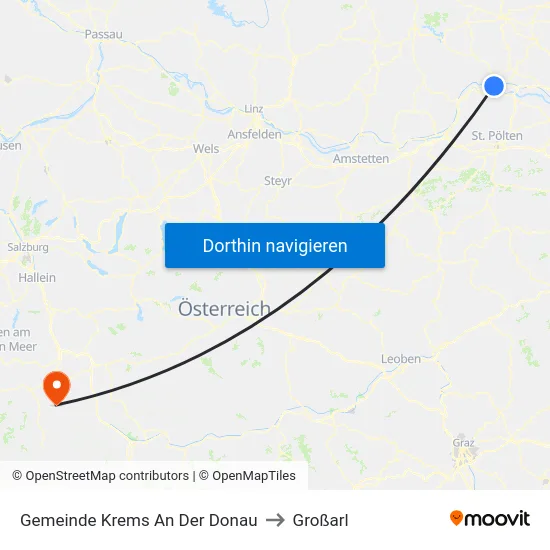 Gemeinde Krems An Der Donau to Großarl map