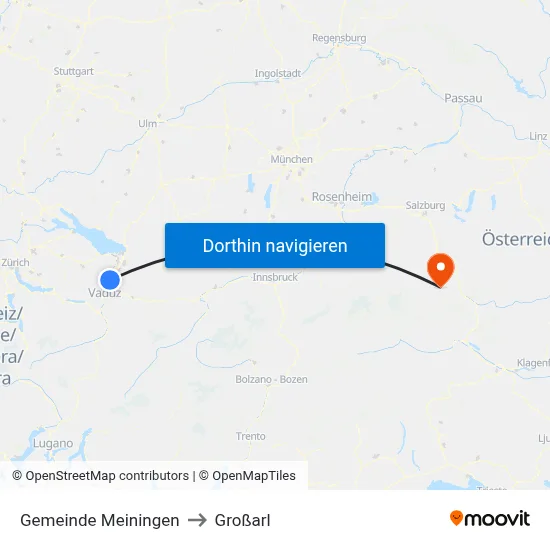 Gemeinde Meiningen to Großarl map