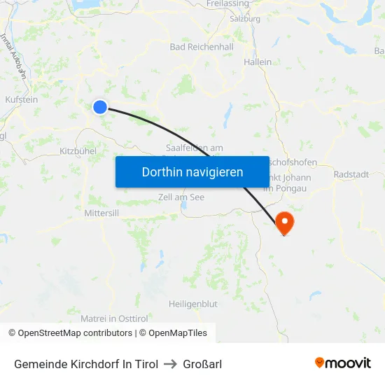 Gemeinde Kirchdorf In Tirol to Großarl map