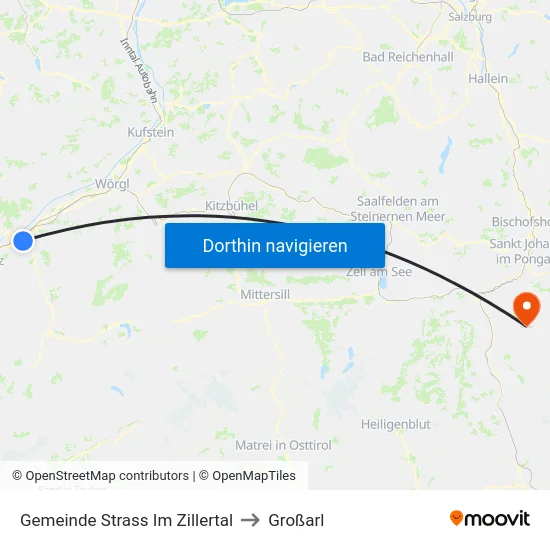 Gemeinde Strass Im Zillertal to Großarl map