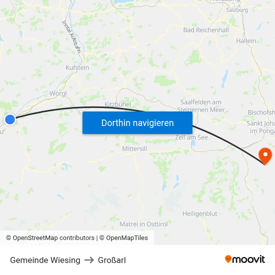 Gemeinde Wiesing to Großarl map