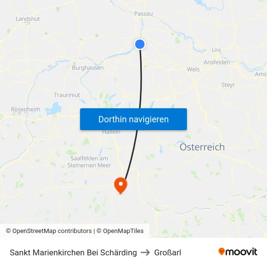 Sankt Marienkirchen Bei Schärding to Großarl map
