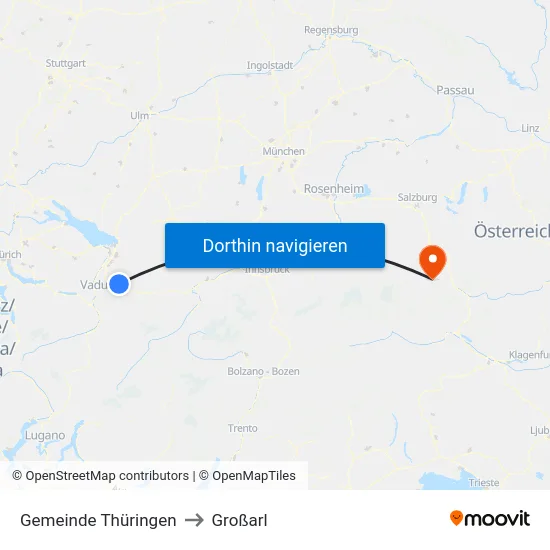 Gemeinde Thüringen to Großarl map