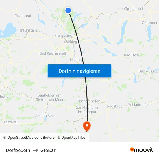Dorfbeuern to Großarl map