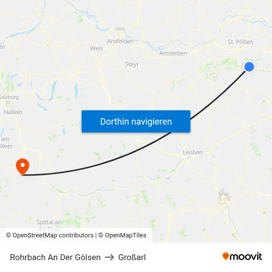 Rohrbach An Der Gölsen to Großarl map