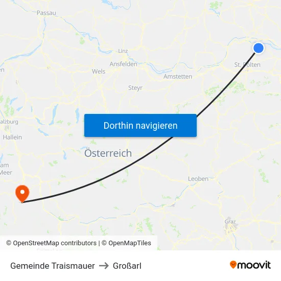 Gemeinde Traismauer to Großarl map