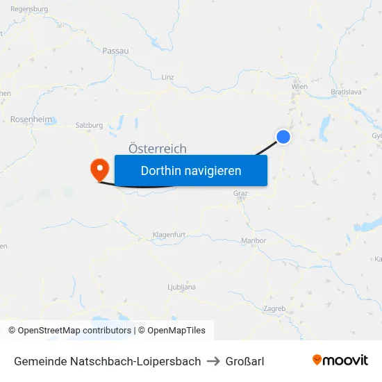 Gemeinde Natschbach-Loipersbach to Großarl map