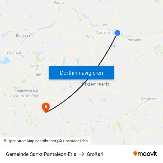 Gemeinde Sankt Pantaleon-Erla to Großarl map