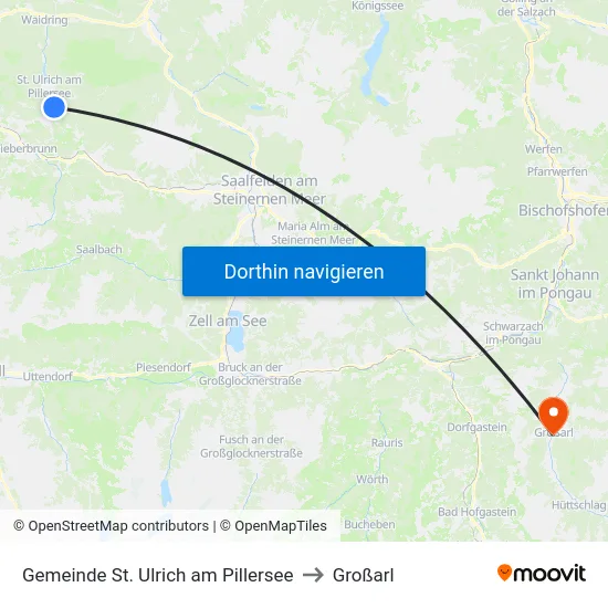 Gemeinde St. Ulrich am Pillersee to Großarl map