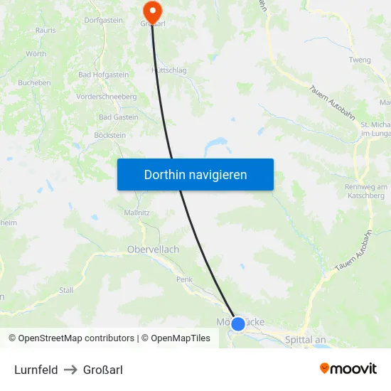 Lurnfeld to Großarl map