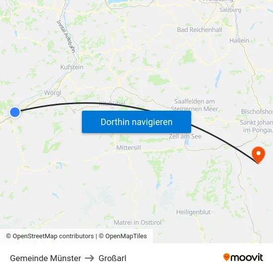 Gemeinde Münster to Großarl map