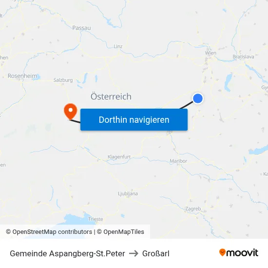 Gemeinde Aspangberg-St.Peter to Großarl map