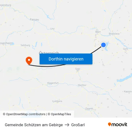 Gemeinde Schützen am Gebirge to Großarl map