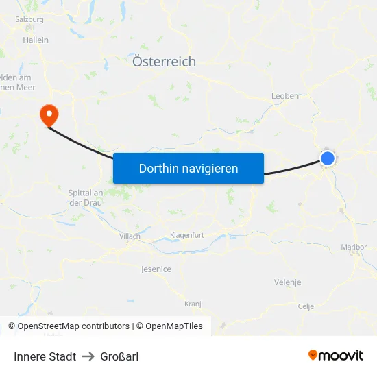 Innere Stadt to Großarl map