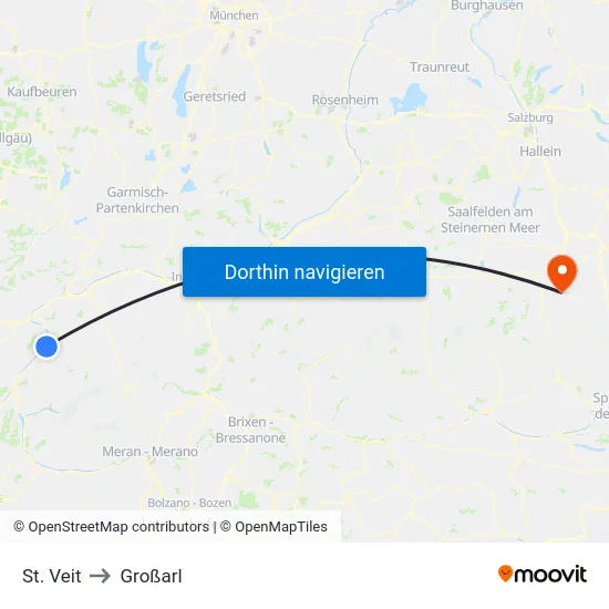 St. Veit to Großarl map