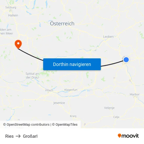 Ries to Großarl map