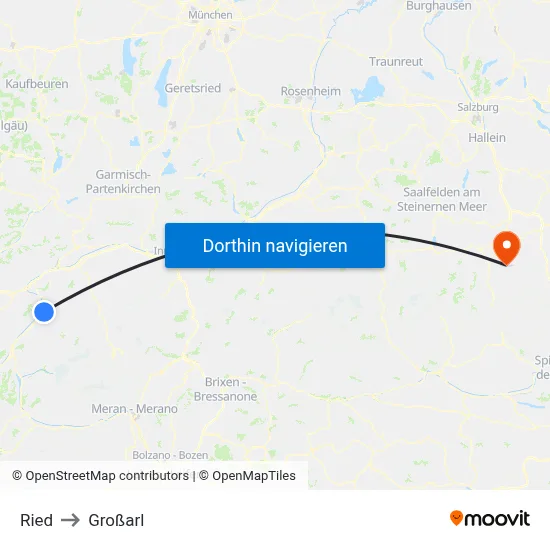 Ried to Großarl map