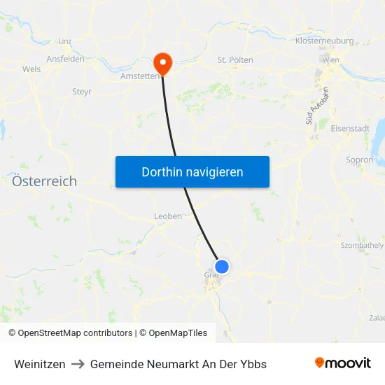 Weinitzen to Gemeinde Neumarkt An Der Ybbs map