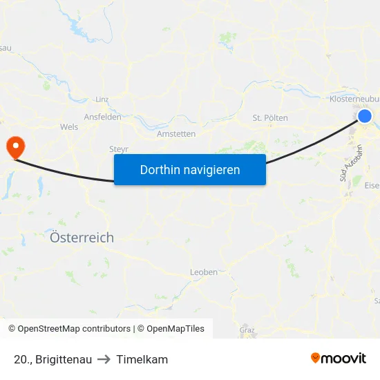 20., Brigittenau to Timelkam map