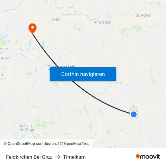 Feldkirchen Bei Graz to Timelkam map