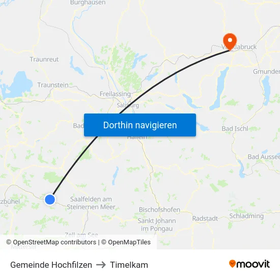 Gemeinde Hochfilzen to Timelkam map