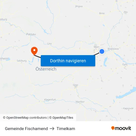 Gemeinde Fischamend to Timelkam map