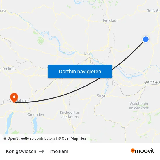 Königswiesen to Timelkam map