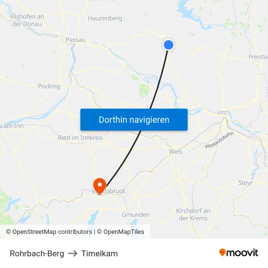 Rohrbach-Berg to Timelkam map