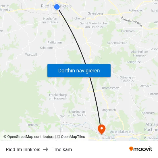 Ried Im Innkreis to Timelkam map