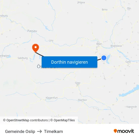 Gemeinde Oslip to Timelkam map