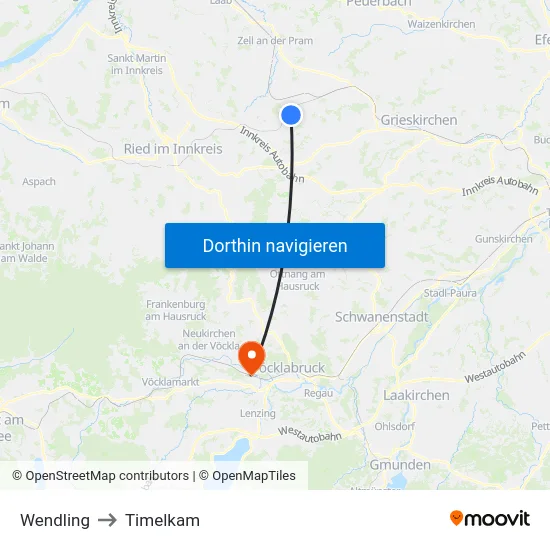 Wendling to Timelkam map