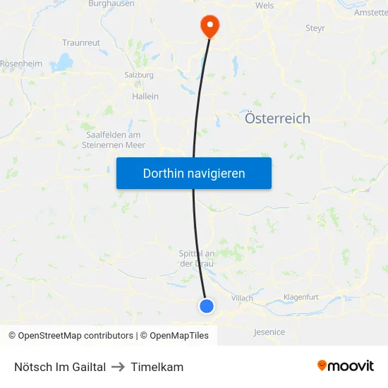 Nötsch Im Gailtal to Timelkam map
