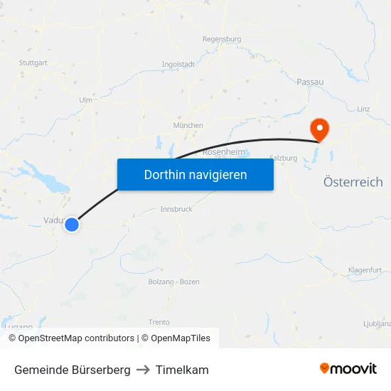 Gemeinde Bürserberg to Timelkam map