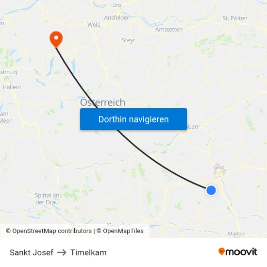 Sankt Josef to Timelkam map
