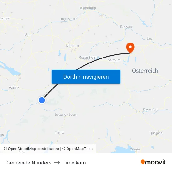 Gemeinde Nauders to Timelkam map