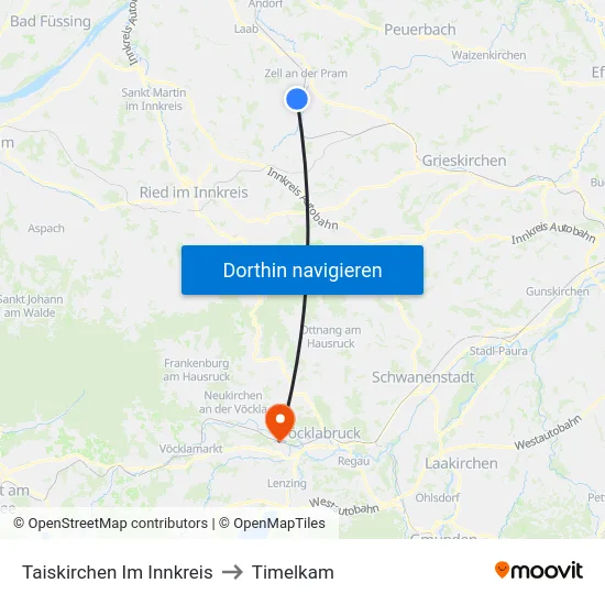 Taiskirchen Im Innkreis to Timelkam map