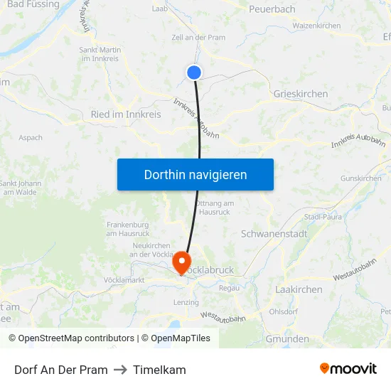 Dorf An Der Pram to Timelkam map