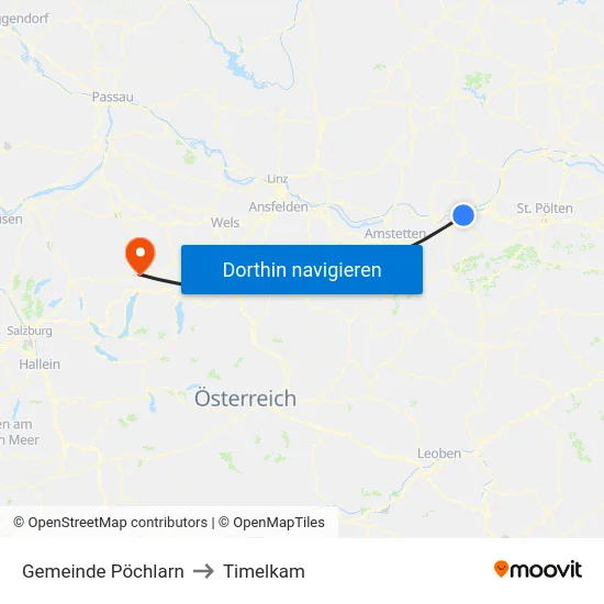 Gemeinde Pöchlarn to Timelkam map